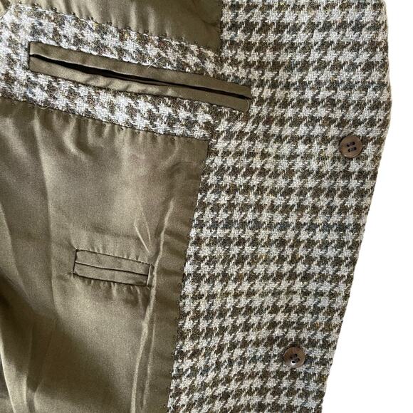 J. Crew Collection Irish Wool Houndstooth Moore Blazer Green Gray Tweed 2 - Picture 12 of 16